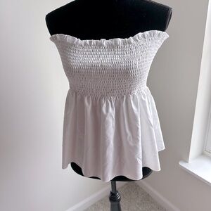 Women’s Lyaner Smocked White Tube Top